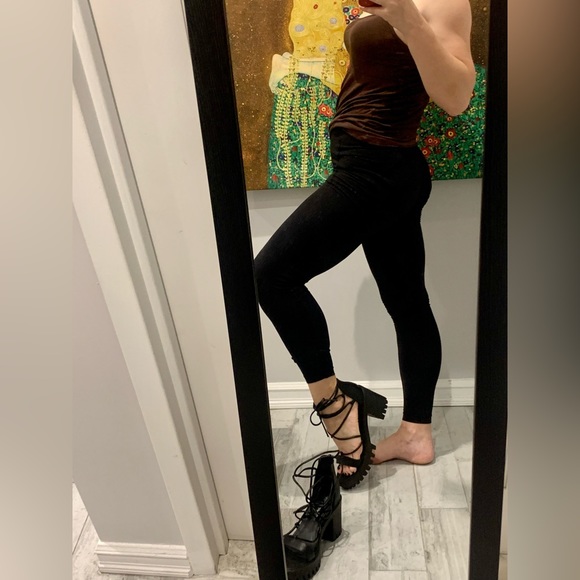 Combat boots Chunky sole sandals Kink Lace Up Open Toes Shoes - Picture 7 of 16